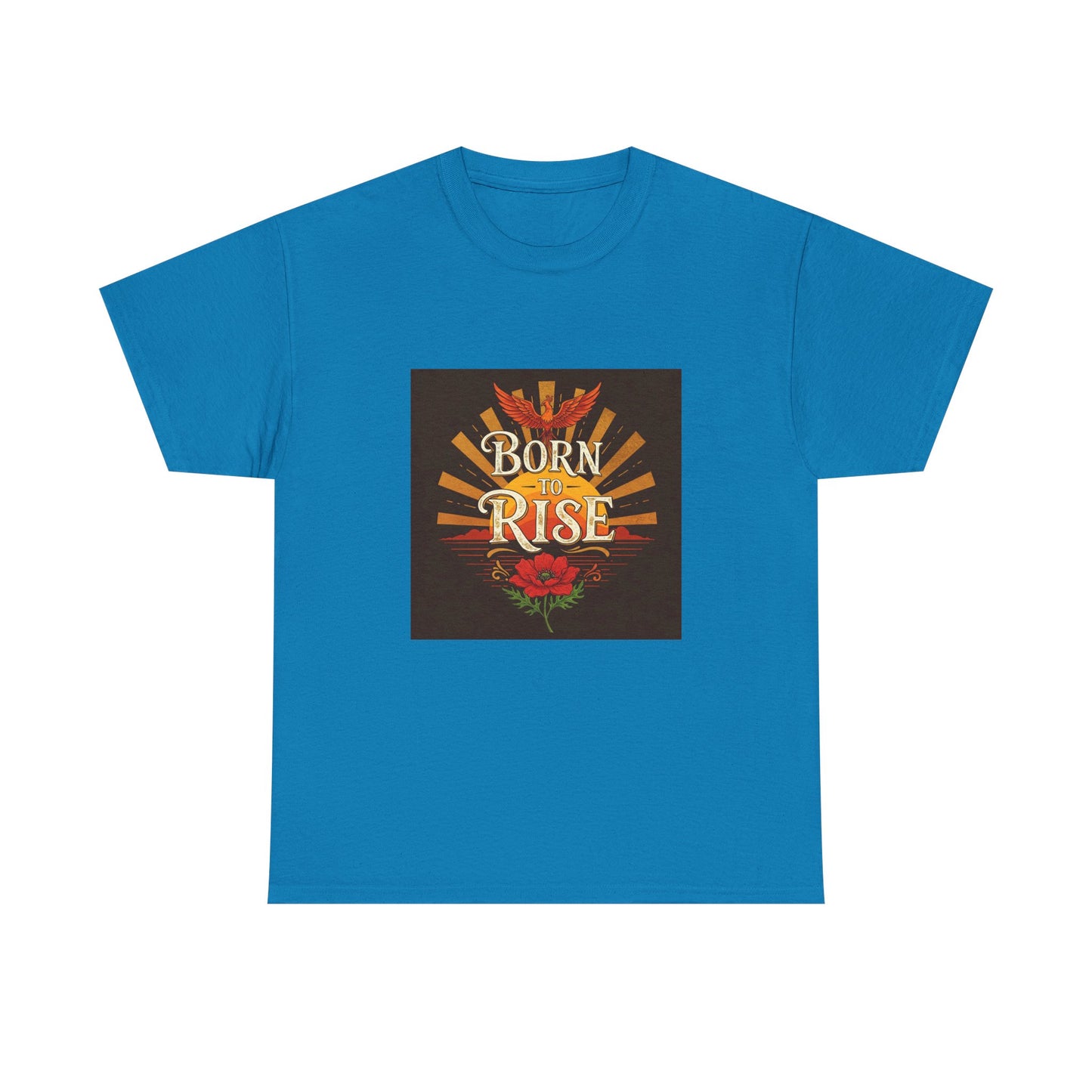 Born to Rise Unisex Heavy Cotton Tee - Inspirational Graphic Shirt