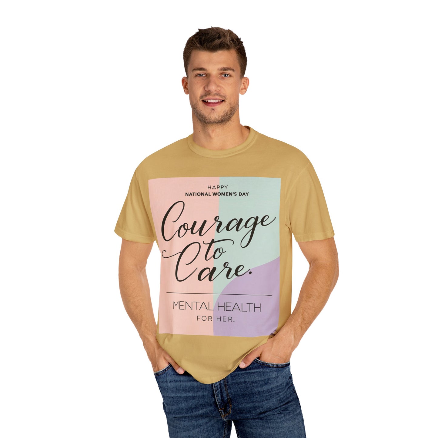 Courage to Care Unisex-T-hemp vir Geestesgesondheidsbewustheid