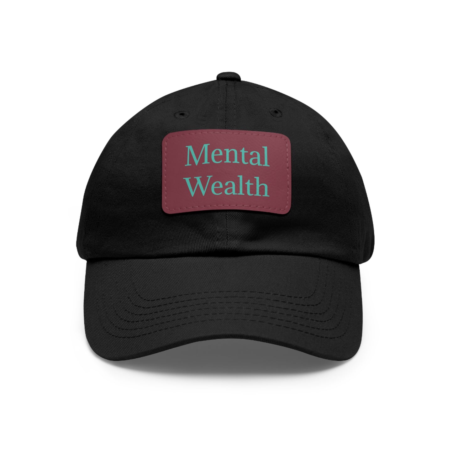 Mental Wealth Dad Hat with Leather Patch - Classic Style Cap for Mindfulness