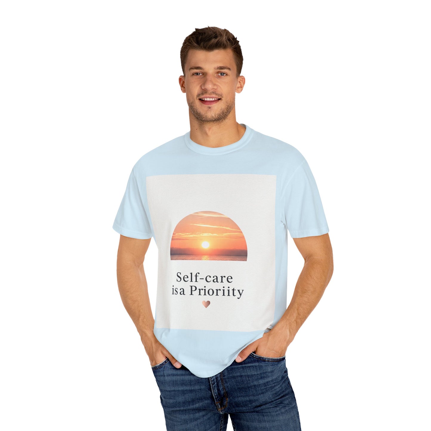 Self-Care ဦးစားပေး Unisex Garment-Dyed T-Shirt