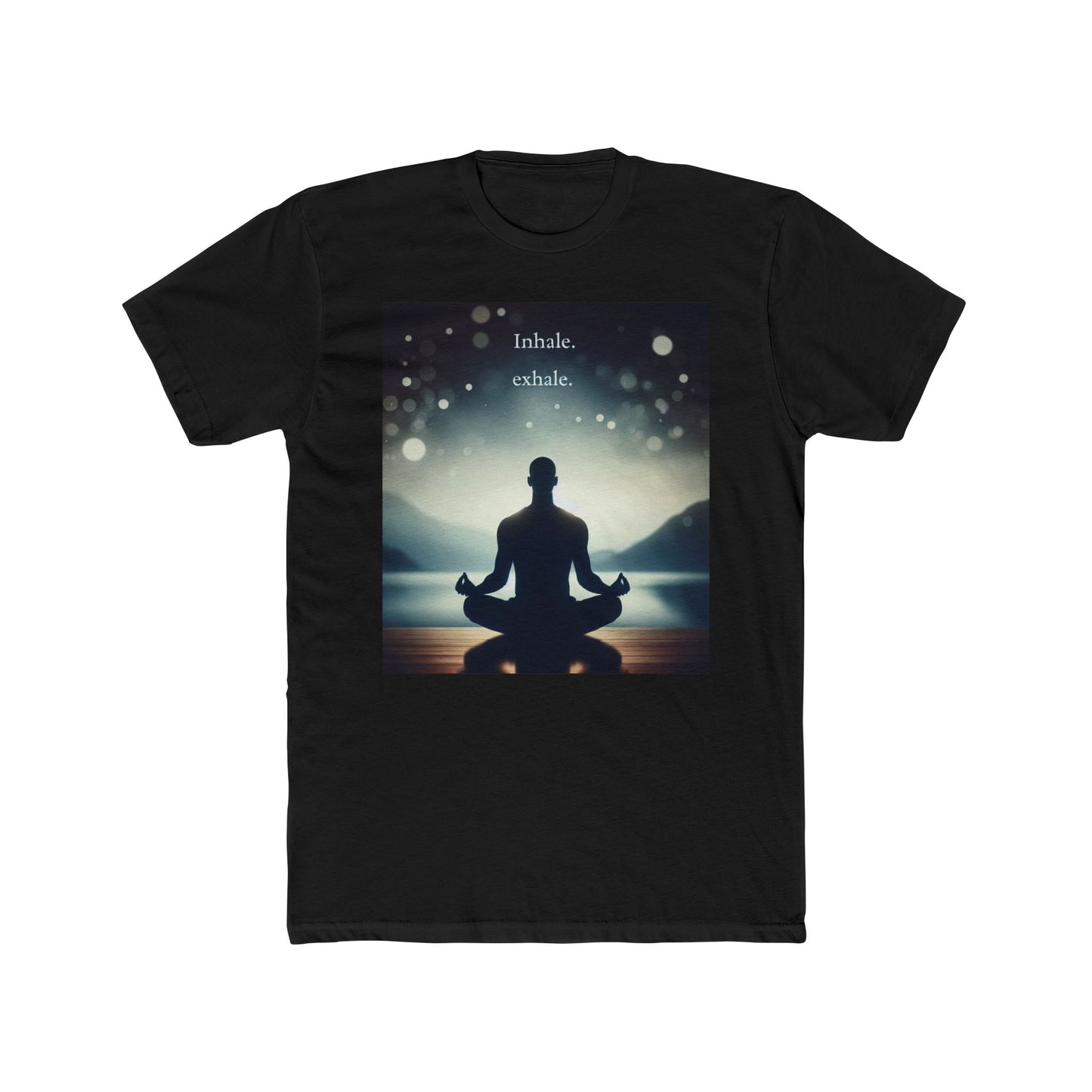 Mindfulness Meditation Tee - "Inhale. Exhale." - Unisex Cotton Crew