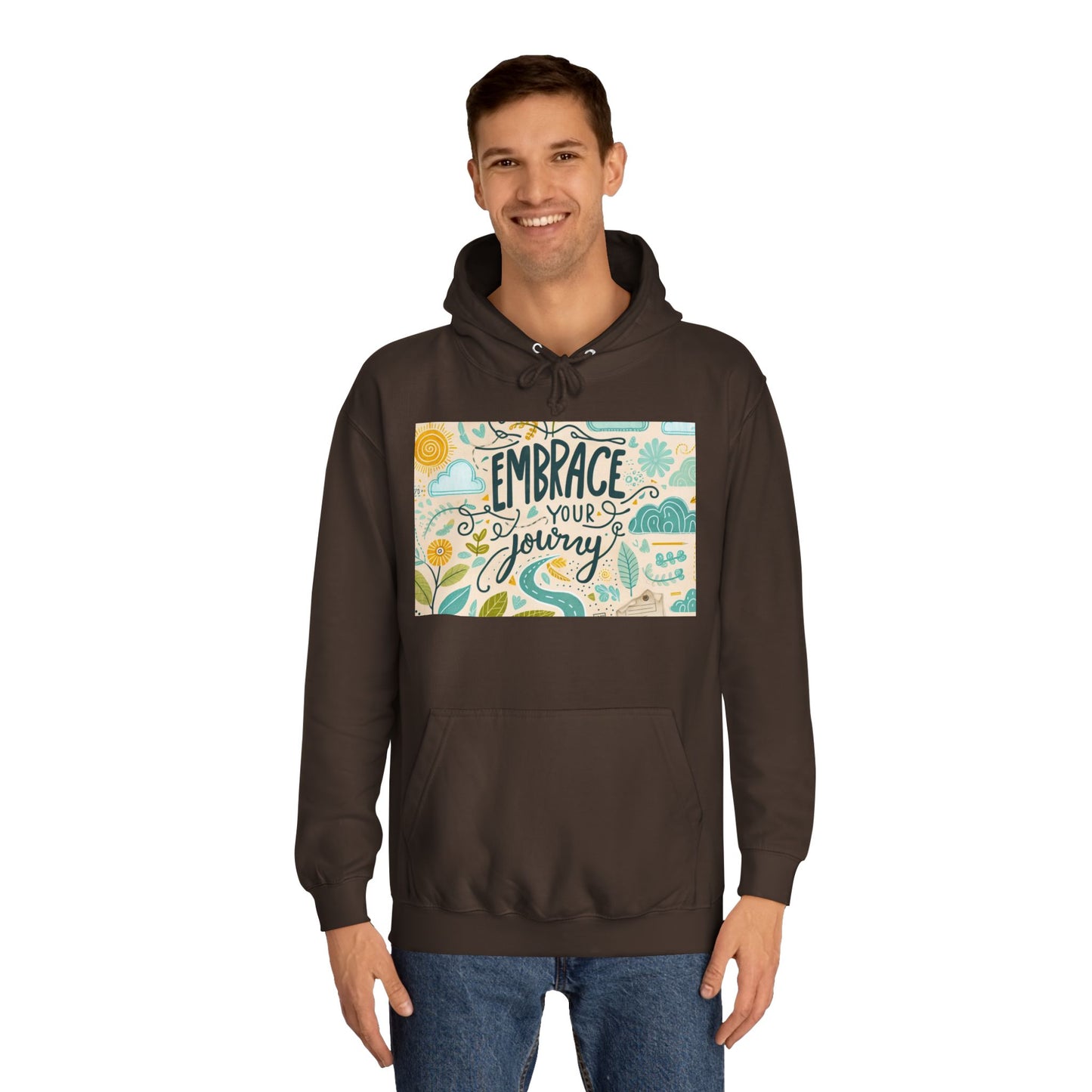 Embrace Your Journey Unisex College Hoodie - Inspirerende gemak