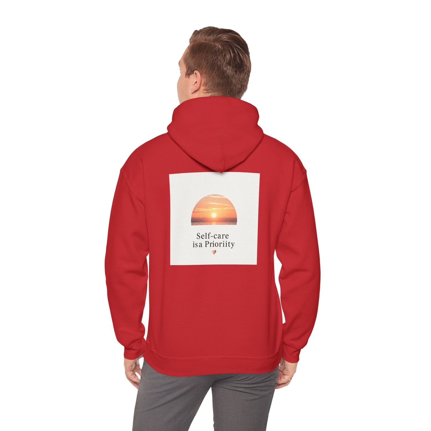 Back Print Design "Self-Care is a Priority" Hoodie