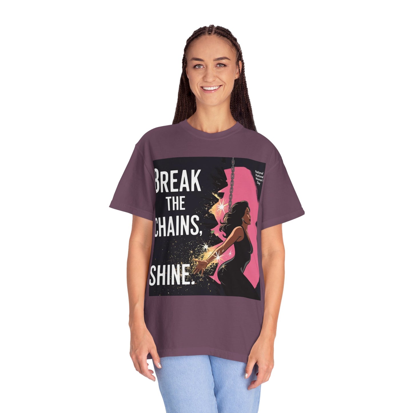 Empowerment T-Shirt: "Break the Chains, Shine" - Unisex Garment-Dyed Tee for National Freedom Day