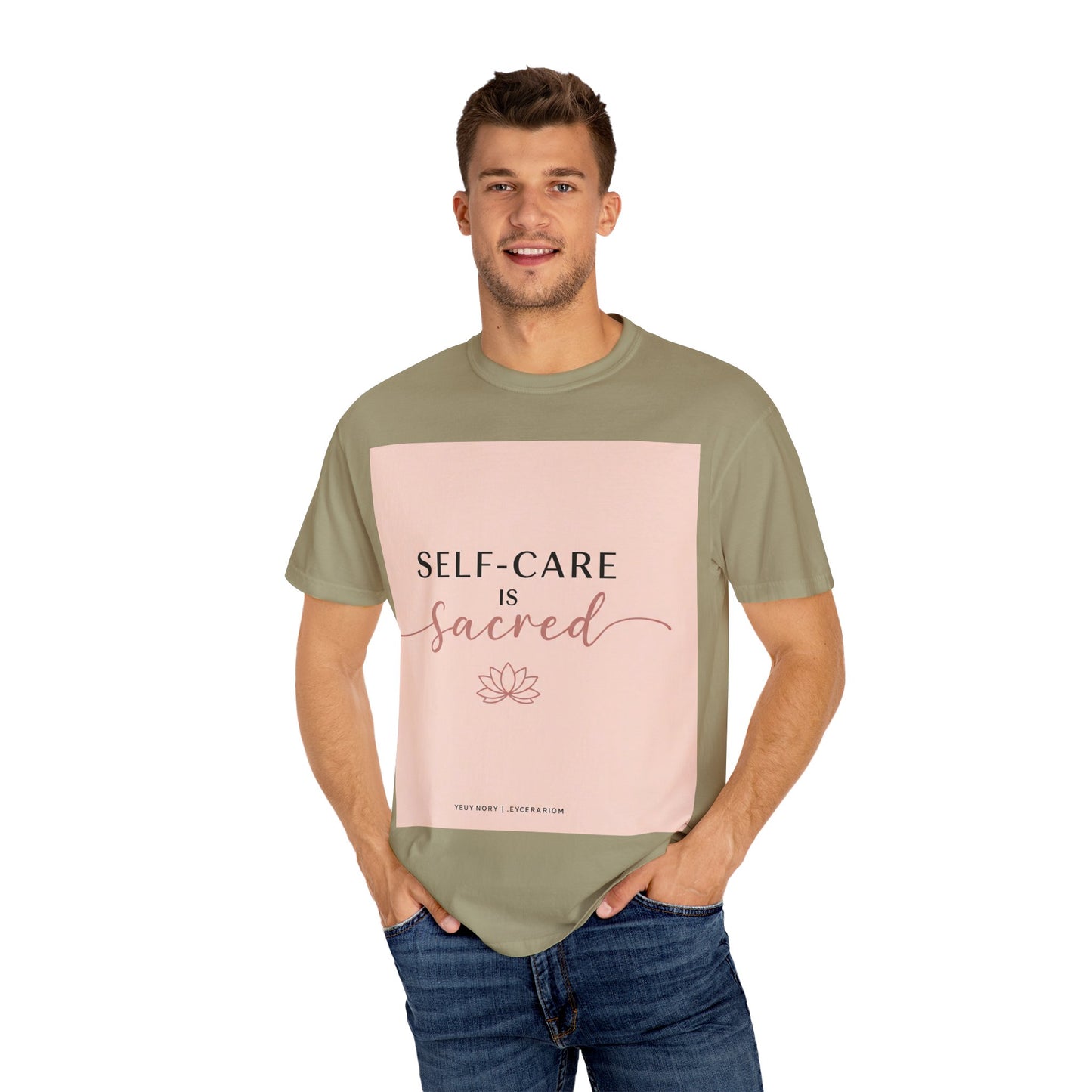 Front Print Design "Self-Care is Sacred" T-Shirt