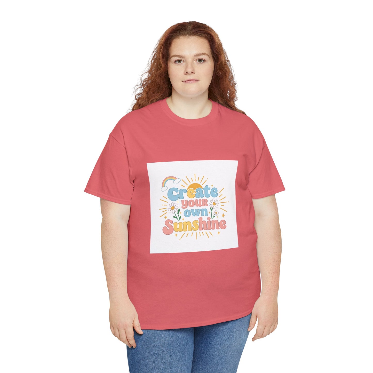 Create Your Own Sunshine Unisex Heavy Cotton Tee - Positive Vibe T-Shirt for Joyful Moments