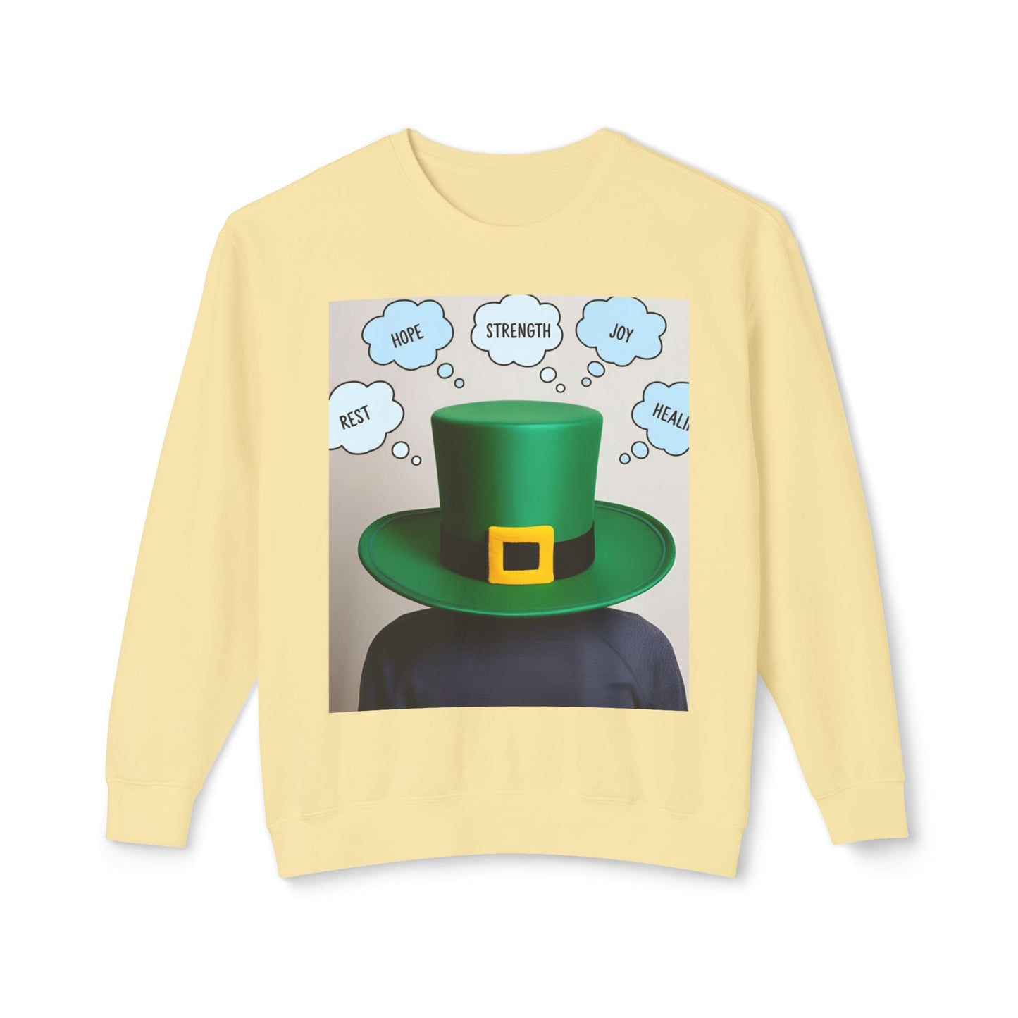 St. Patrick's Day Crewneck အင်္ကျီ - မျှော်လင့်ချက်၊ ခွန်အား၊ ပျော်ရွှင်မှု၊ သက်သာရာ