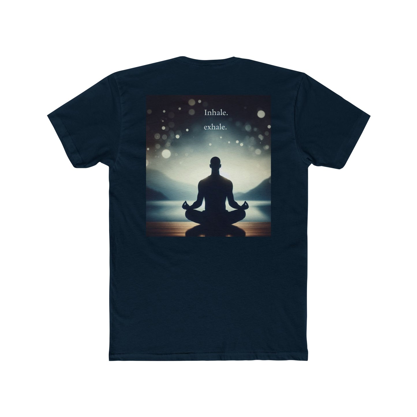 Mindfulness Meditation Tee - "Inhale. Exhale." - Unisex Cotton Crew