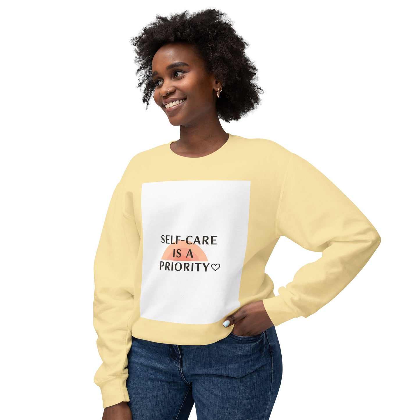 Self-Care Is a Priority Unisex Lightweight Sweatshirt