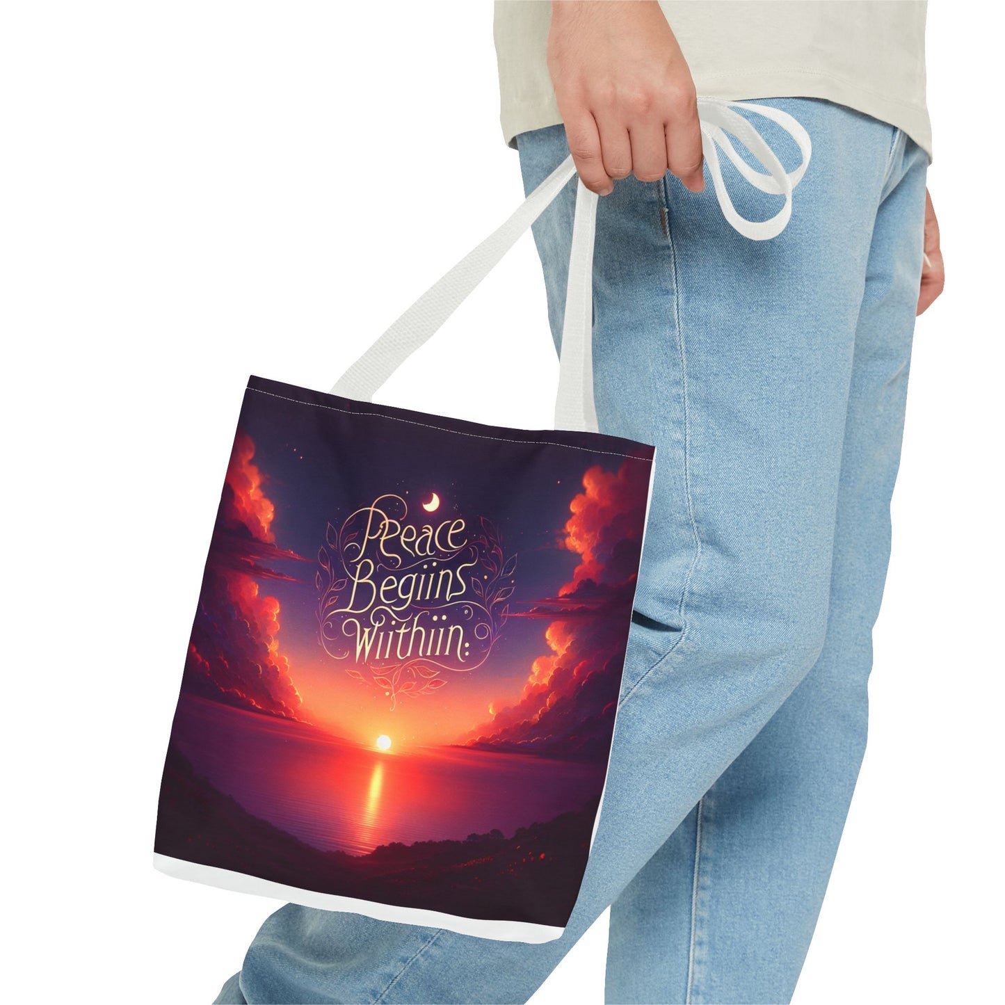 Inspirational Tote Bag - 'Peace Begins Within' - Chic & Versatile Carryall for Everyday Use