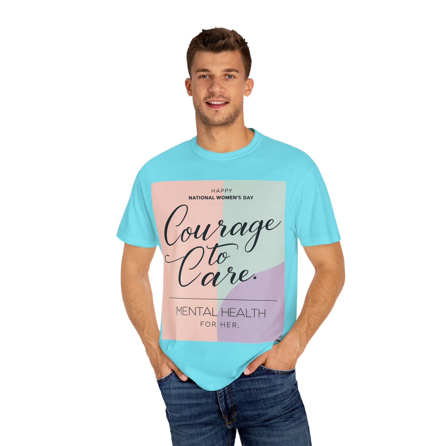 Courage to Care Unisex-T-hemp vir Geestesgesondheidsbewustheid