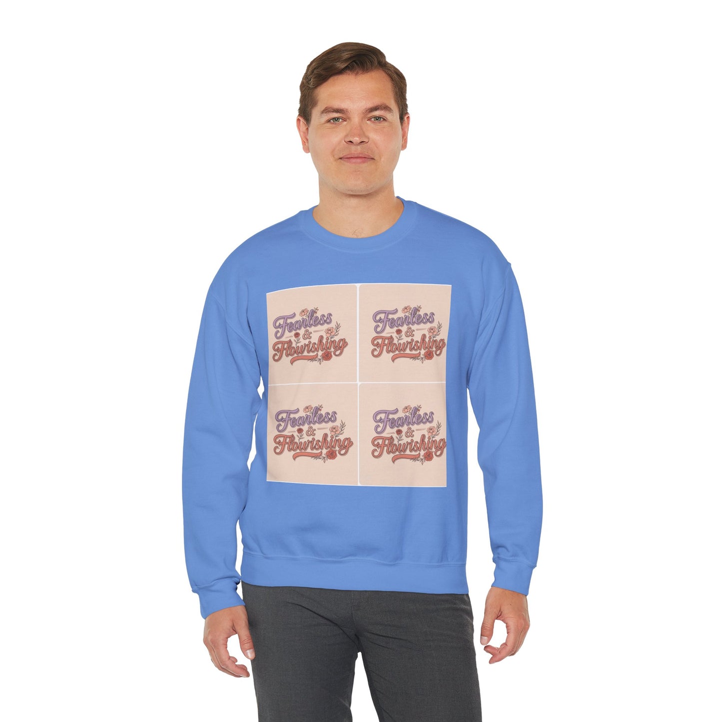 Fearless & Flourishing Crewneck Sweatshirt - Unisex Heavy Blend™ - Cozy Inspirational Apparel