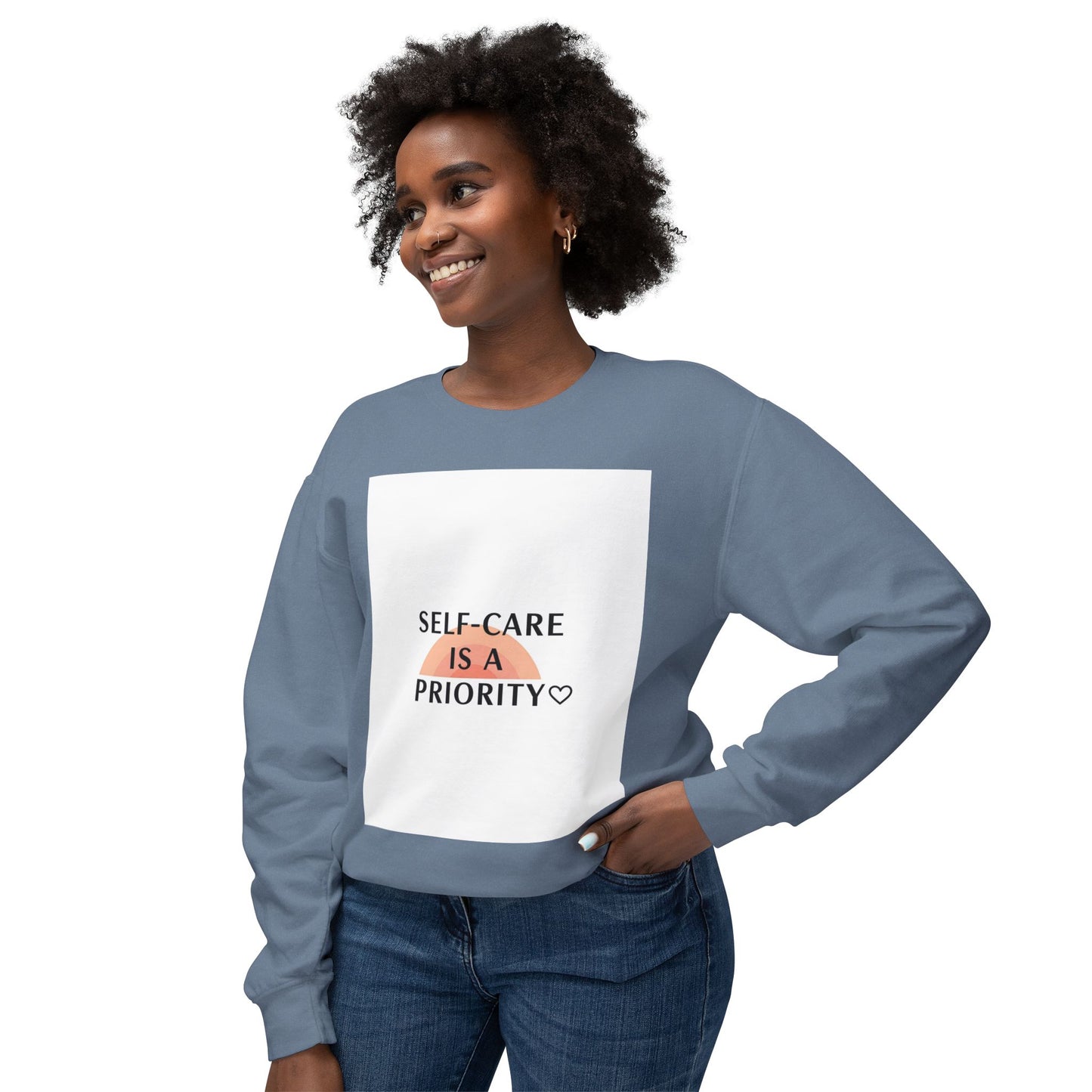 Self-Care Is a Priority Unisex Lightweight Sweatshirt