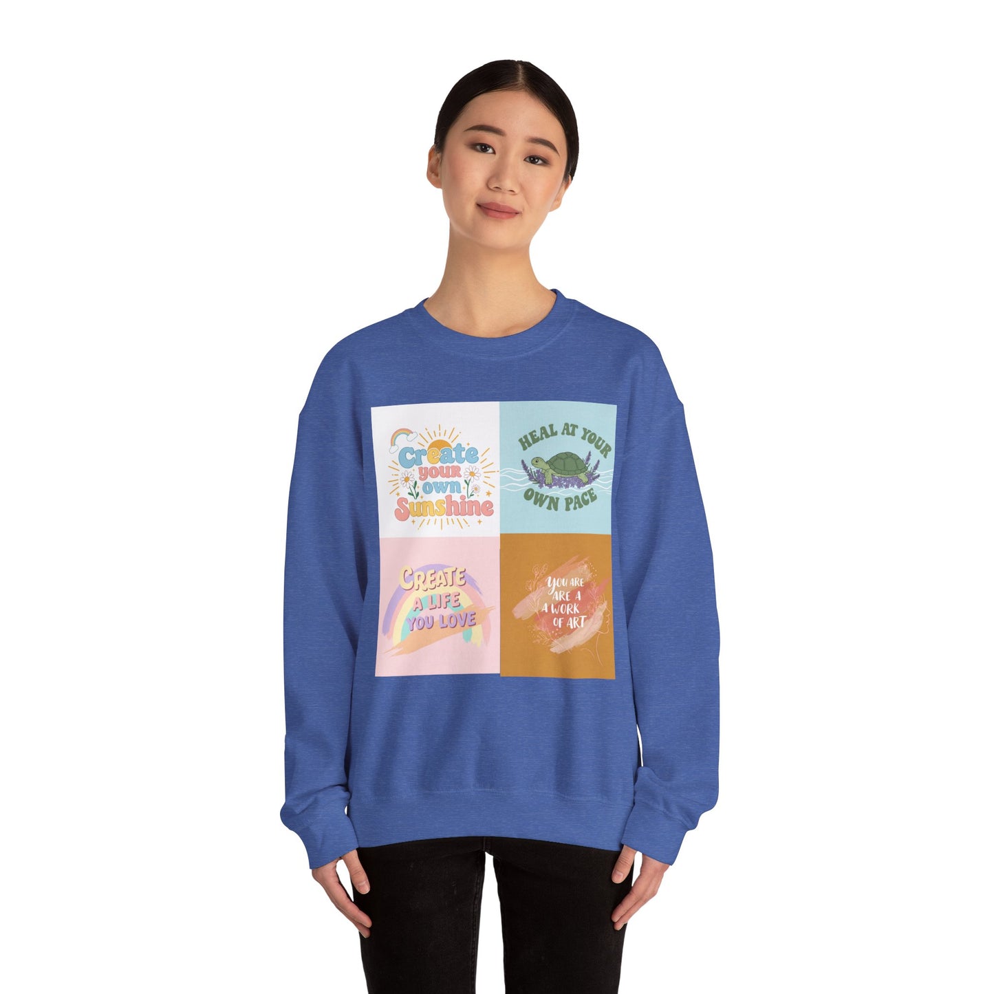 Inspirational Crewneck Sweatshirt - "Create Your Own Sunshine" & More