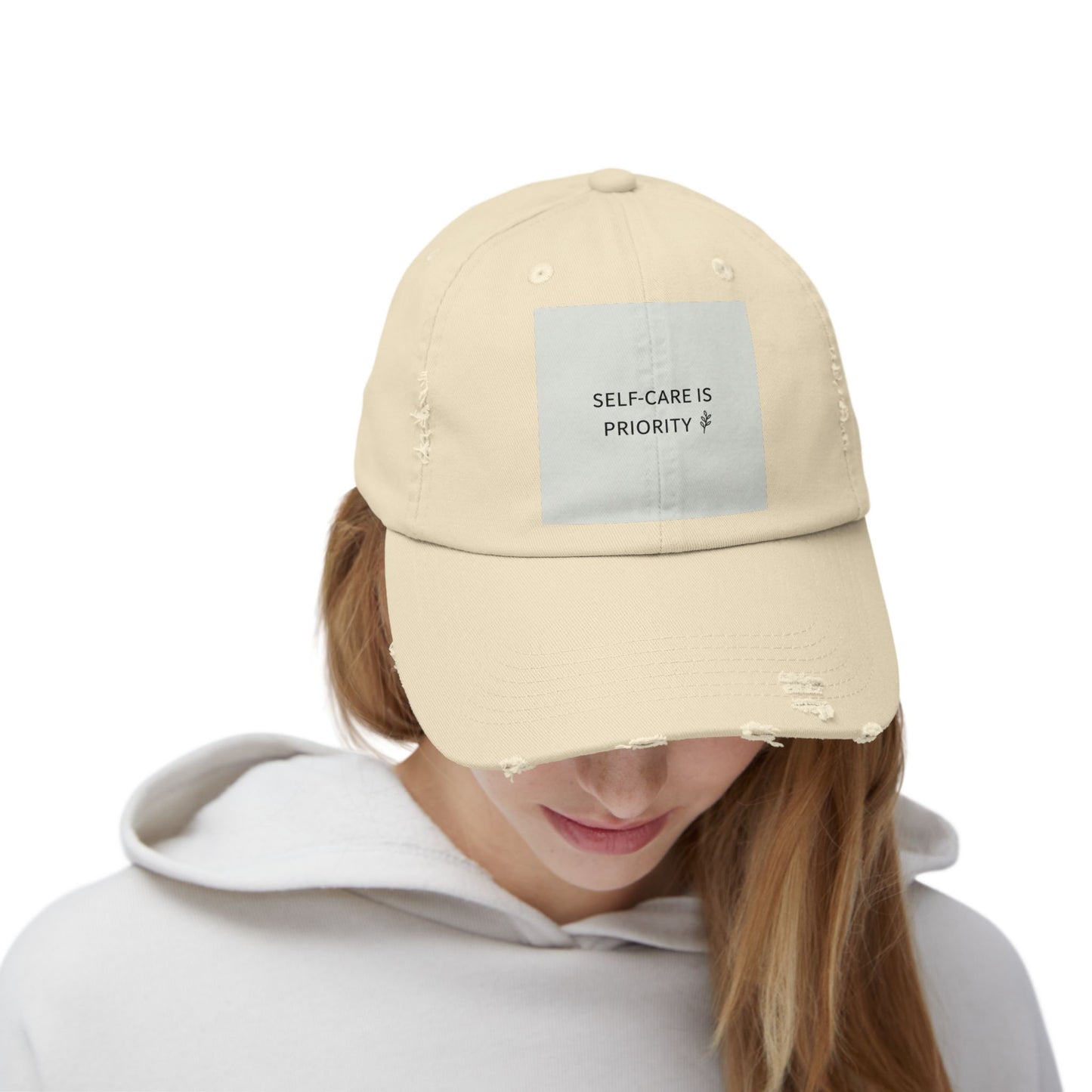 Distressed Cap - Self-Care is Priority Hat