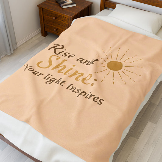 Rise and Shine Velveteen Plush Blanket - Inspirerende gesellige gooi vir gemak en motivering