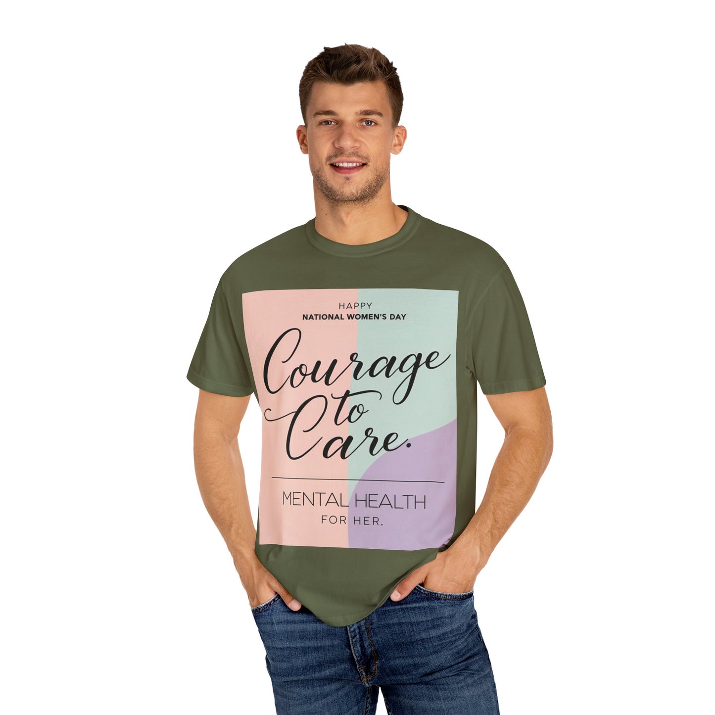 Courage to Care Unisex-T-hemp vir Geestesgesondheidsbewustheid