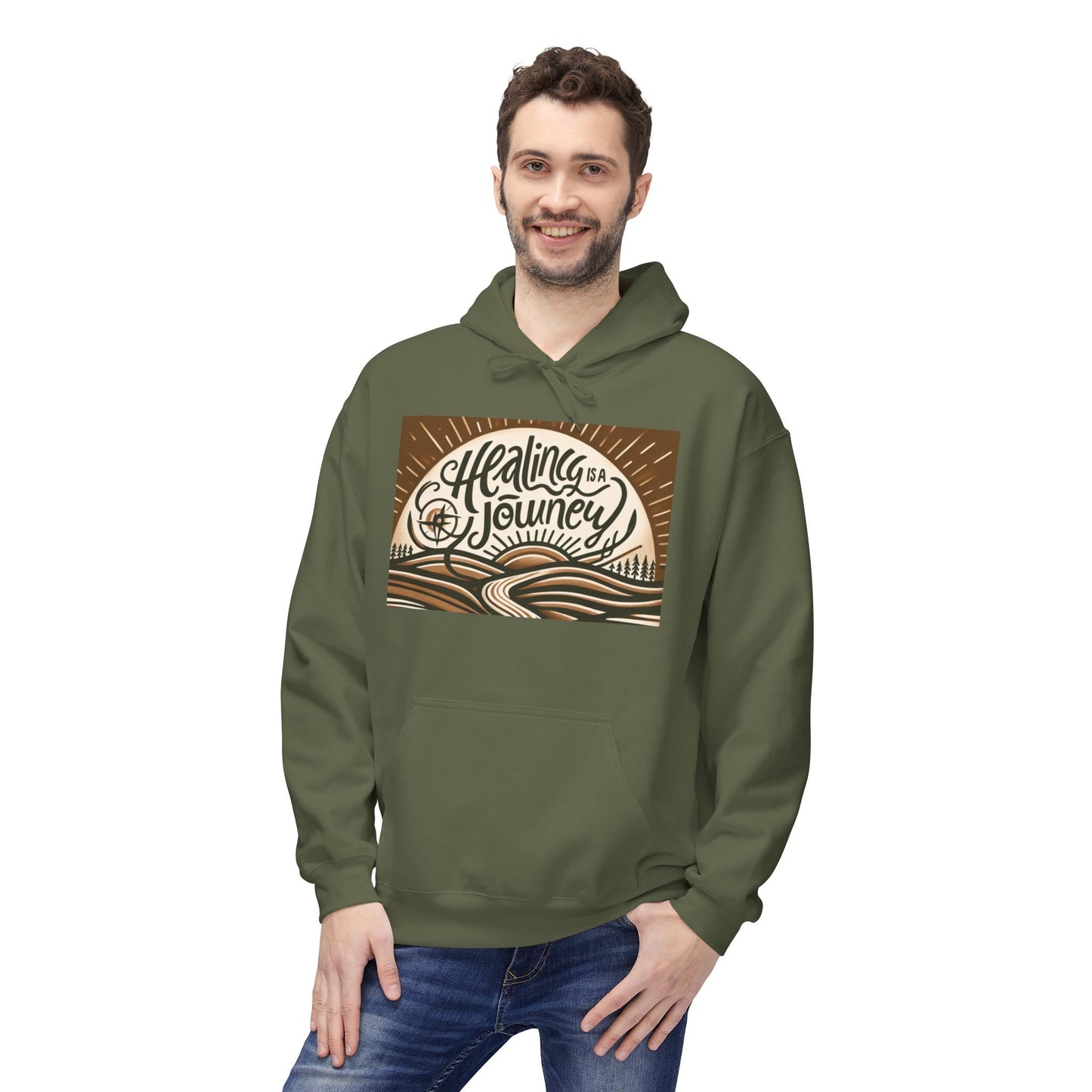 Healing Journey Unisex Fleece Hoodie - Cozy and Inspirational Wear