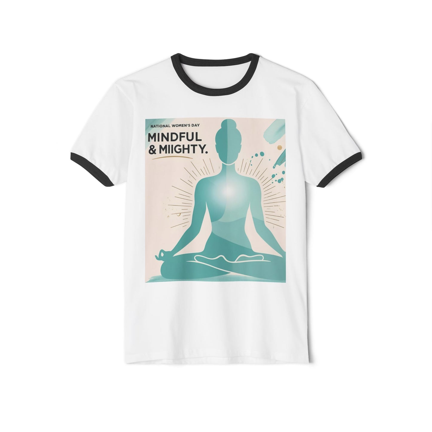 Mindful & Mighty Unisex Cotton Ringer T-Shirt for Women's Day