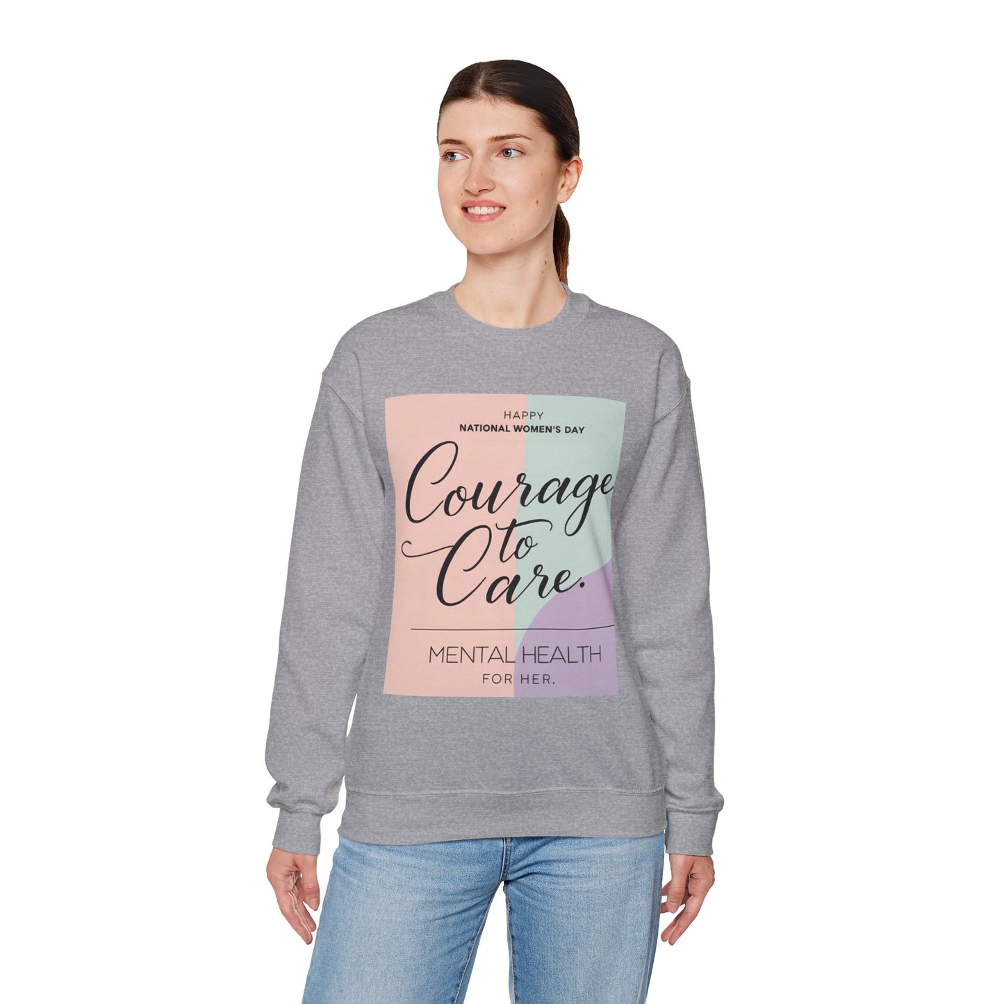 Courage to Care Sweatshirt vir Geestesgesondheidsbewustheid