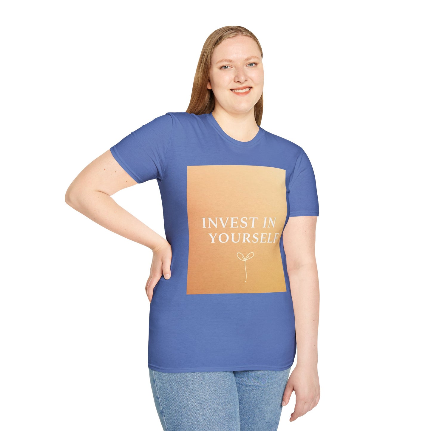 Front Print Design "Invest in Yourself" T-Shirt