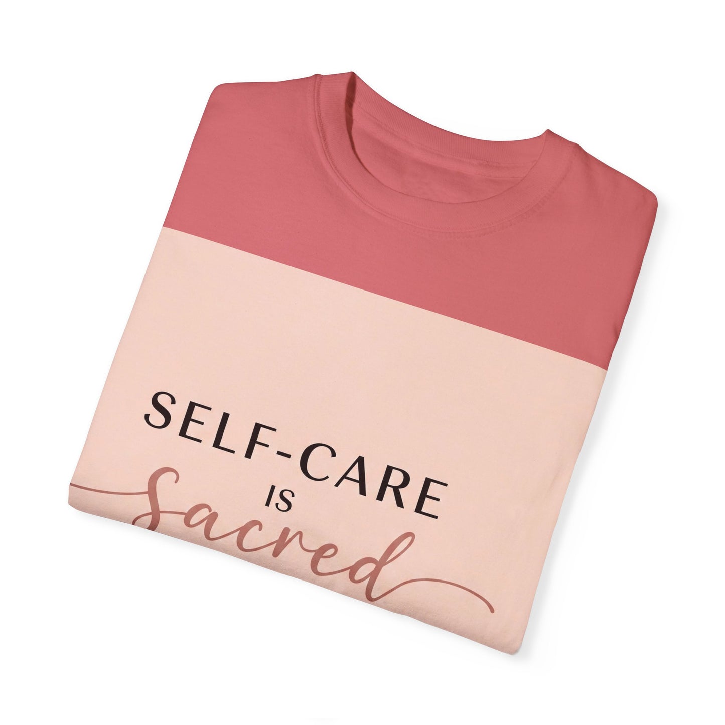 Front Print Design "Self-Care is Sacred" T-Shirt