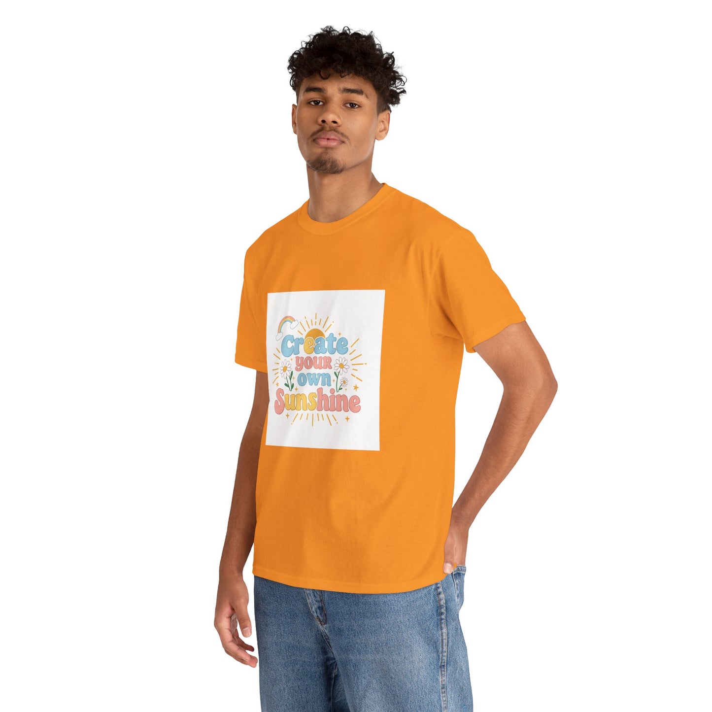 Create Your Own Sunshine Unisex Heavy Cotton Tee - Positive Vibe T-Shirt for Joyful Moments