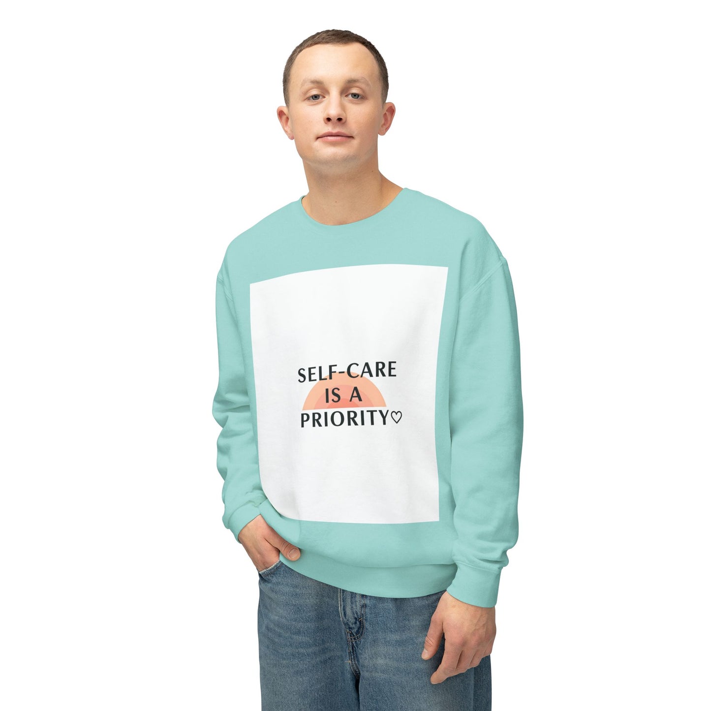 Self-Care Is a Priority Unisex Lightweight Sweatshirt