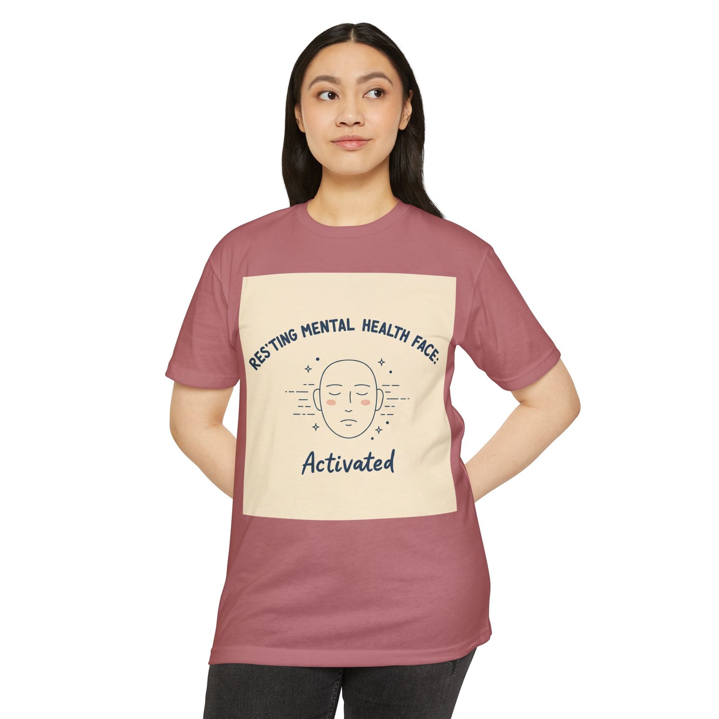 Front Print Design "Resting Mental Health Face" T-Shirt