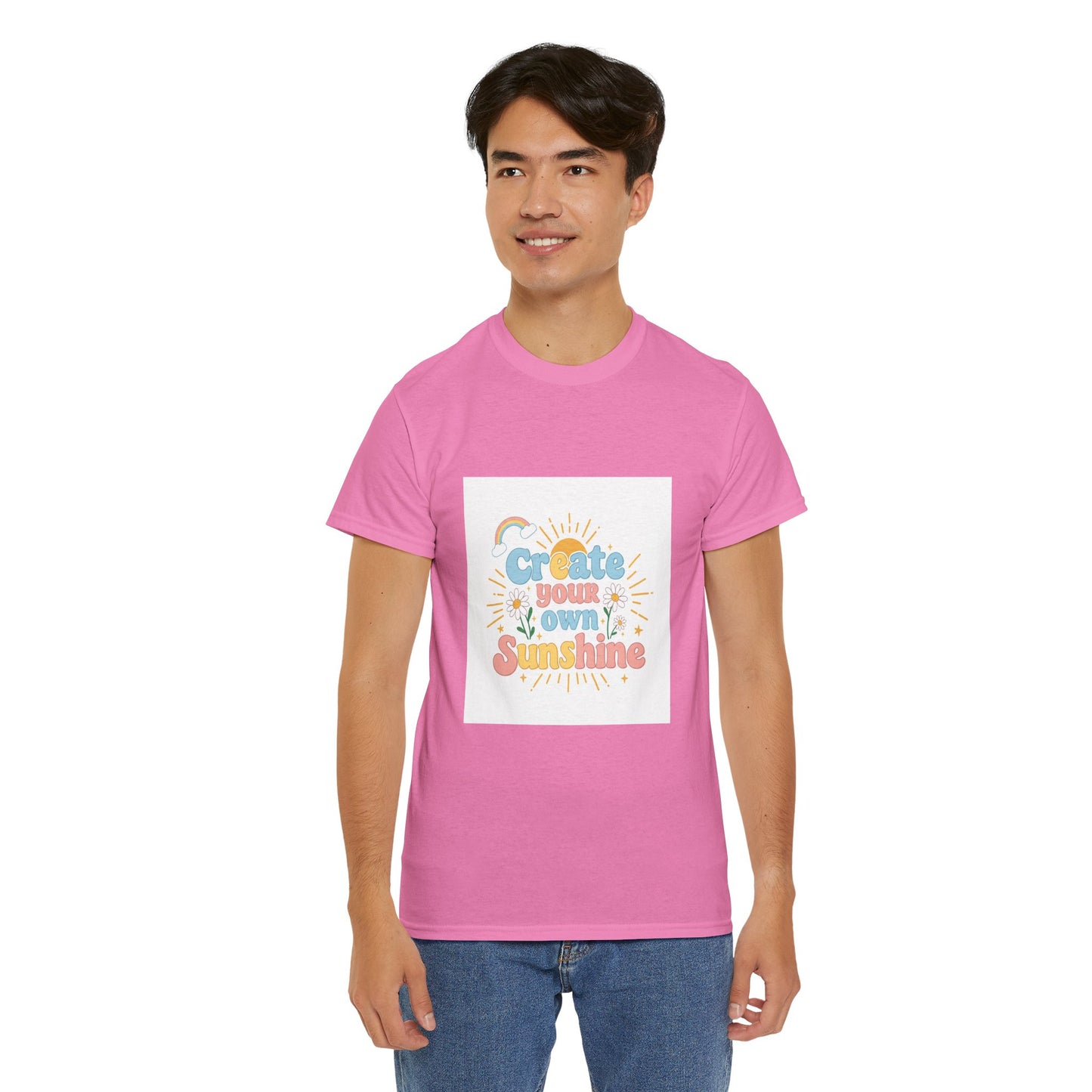 Create Your Own Sunshine Unisex Heavy Cotton Tee - Positive Vibe T-Shirt for Joyful Moments