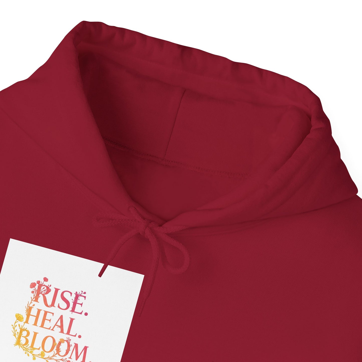 Rise Heal Bloom Unisex Heavy Blend Hoodie - Inspirational Sweatshirt for Self-Care and Wellness