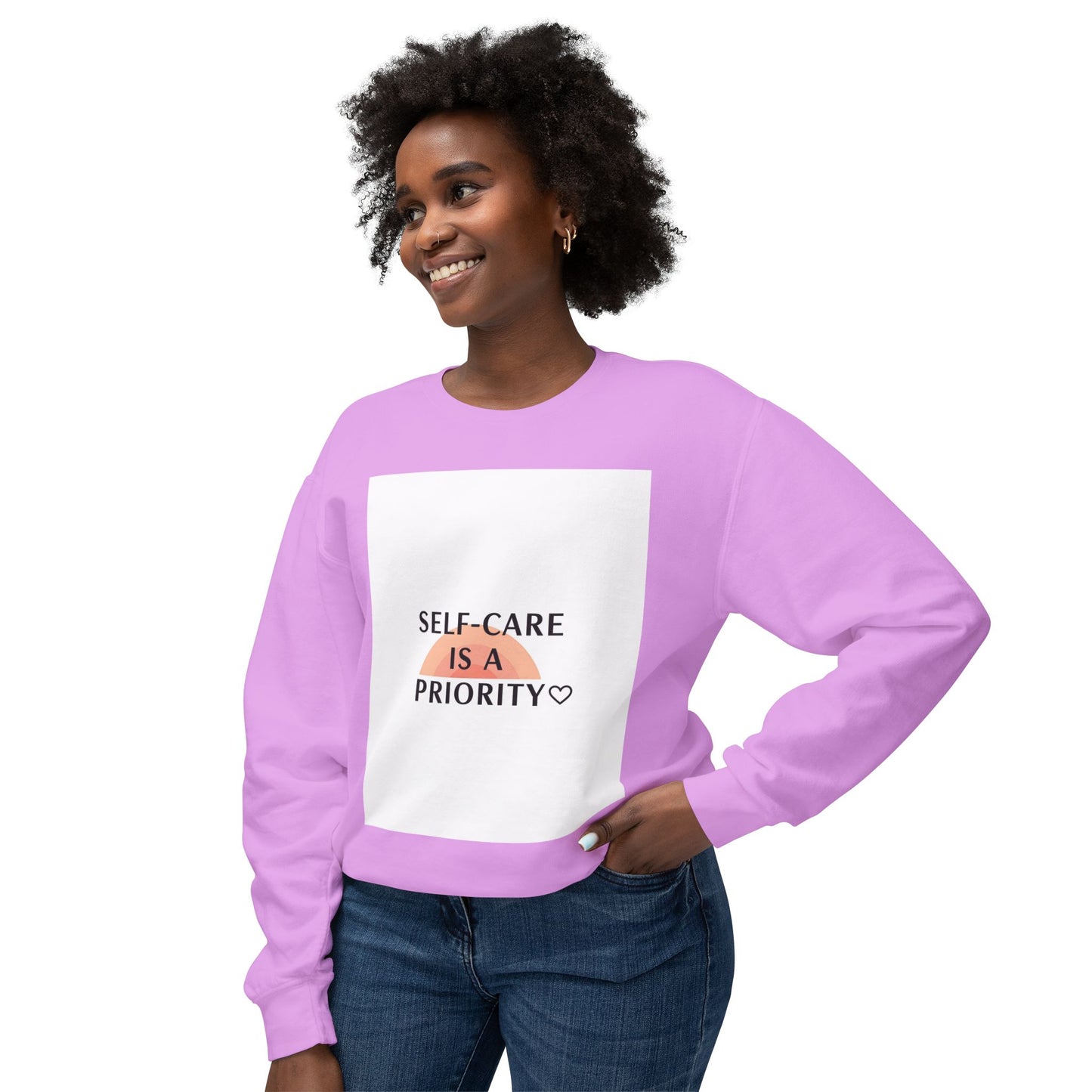 Self-Care Is a Priority Unisex Lightweight Sweatshirt