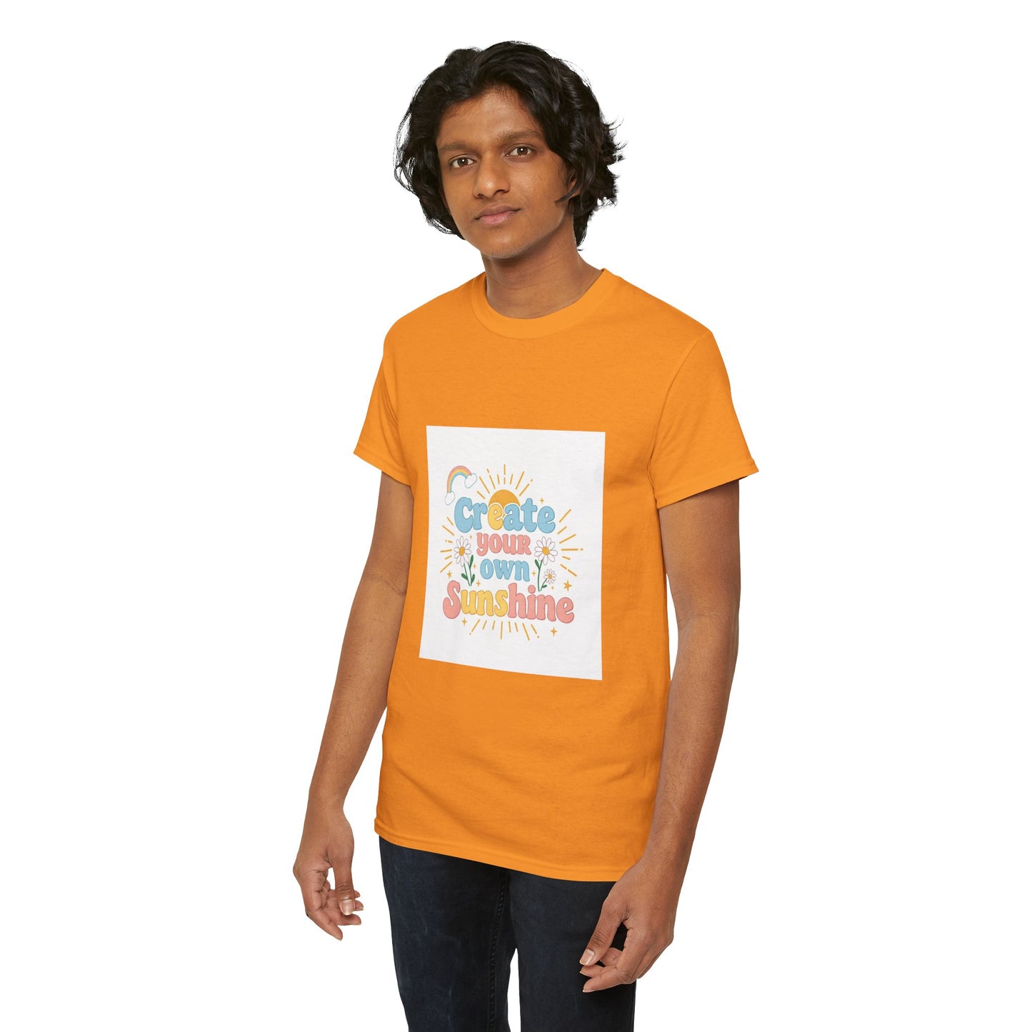 Create Your Own Sunshine Unisex Heavy Cotton Tee - Positive Vibe T-Shirt for Joyful Moments