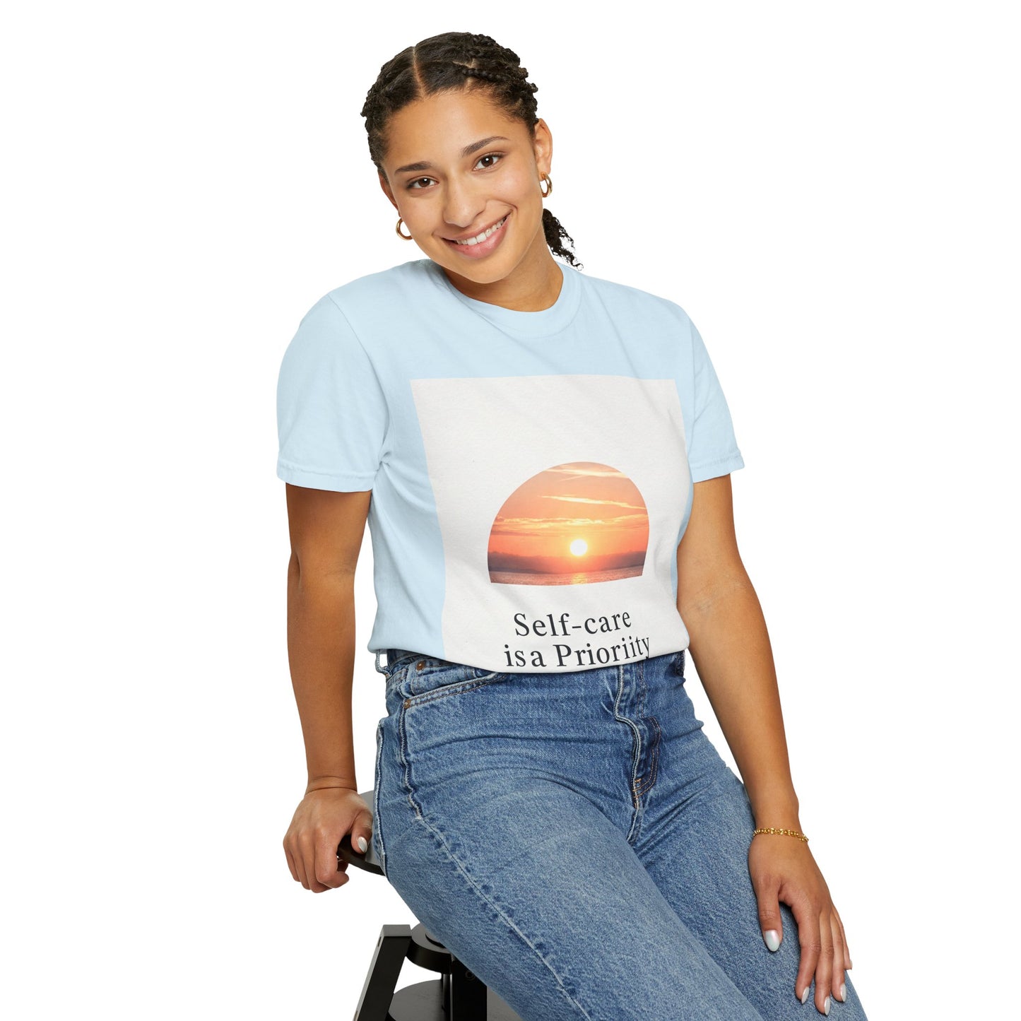 Self-Care ဦးစားပေး Unisex Garment-Dyed T-Shirt