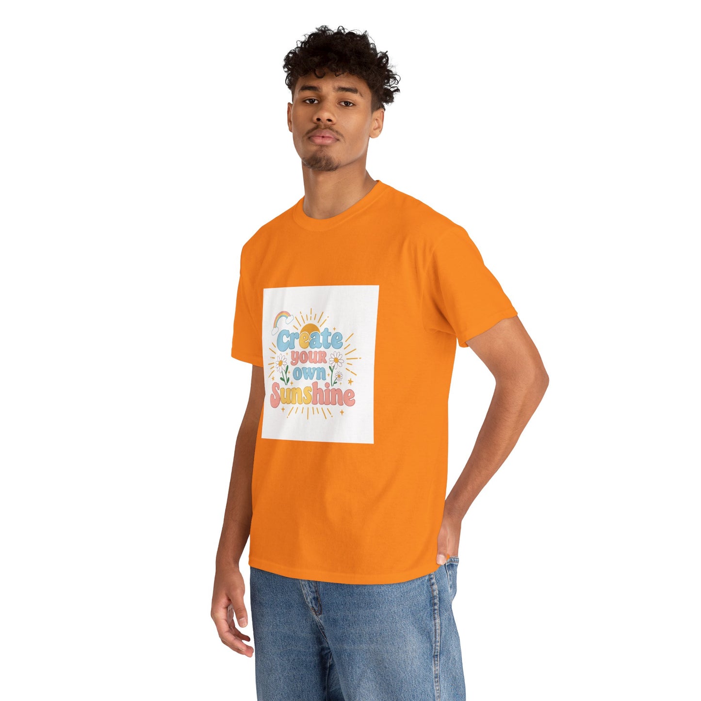 Create Your Own Sunshine Unisex Heavy Cotton Tee - Positive Vibe T-Shirt for Joyful Moments