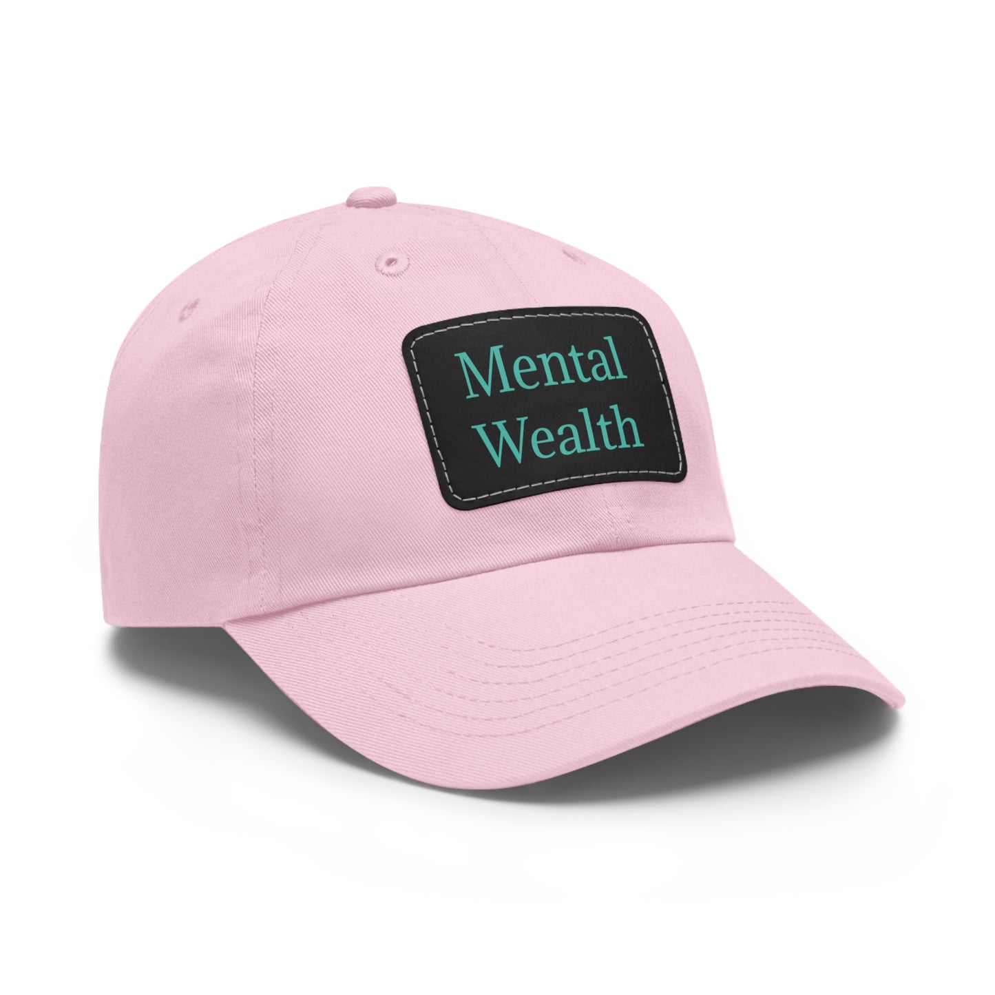 Mental Wealth Dad Hat with Leather Patch - Classic Style Cap for Mindfulness