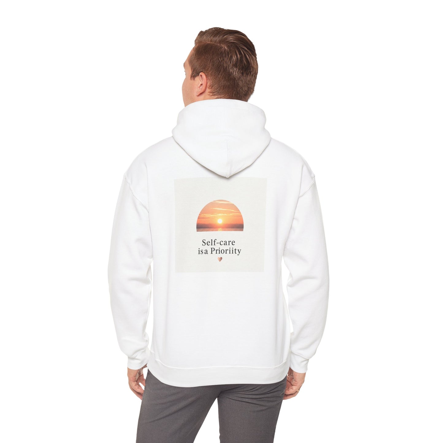 Back Print Design "Self-Care is a Priority" Hoodie