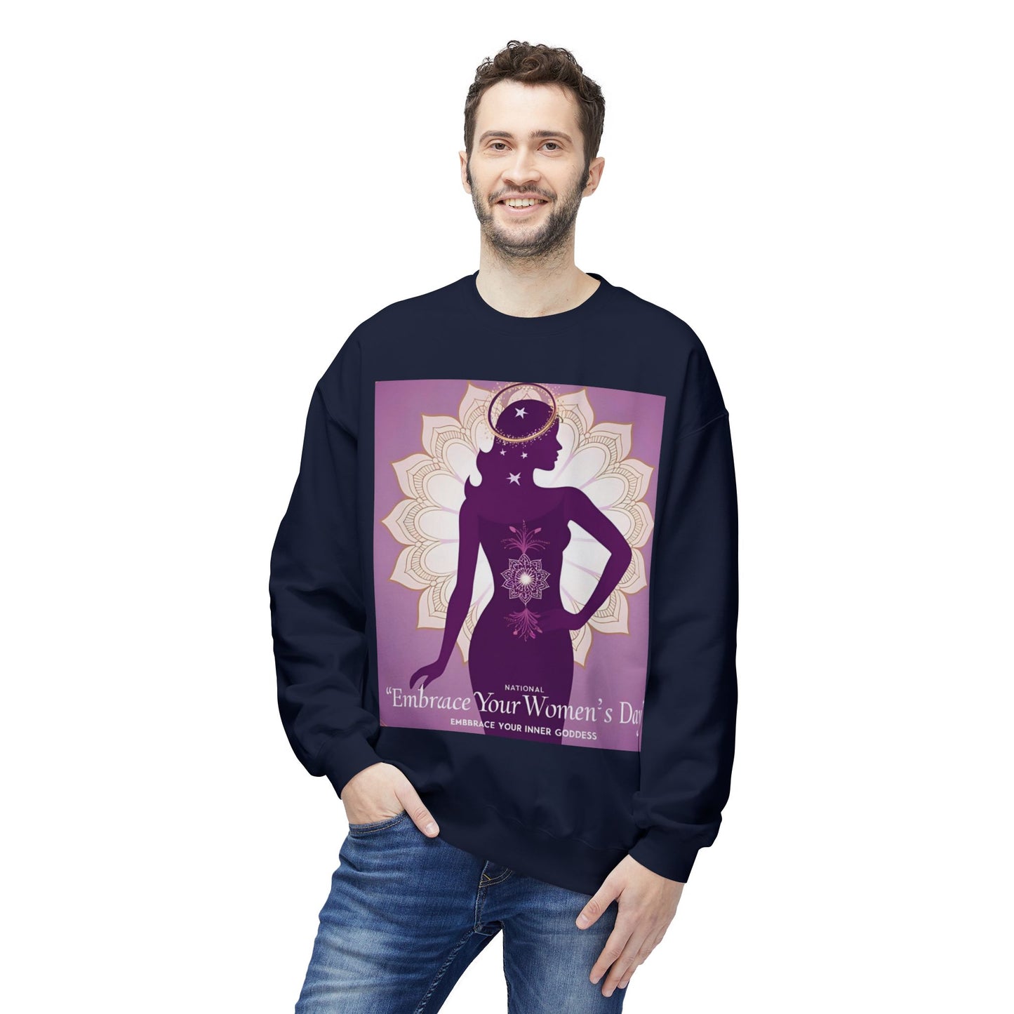 Embrace Your Inner Goddess Crewneck Sweatshirt - Women’s Day Celebration