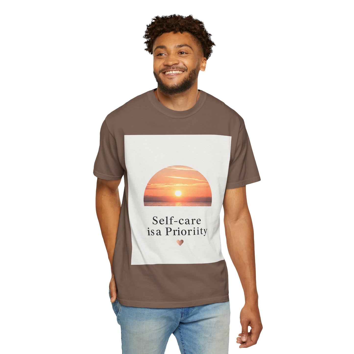 Self-Care ဦးစားပေး Unisex Garment-Dyed T-Shirt