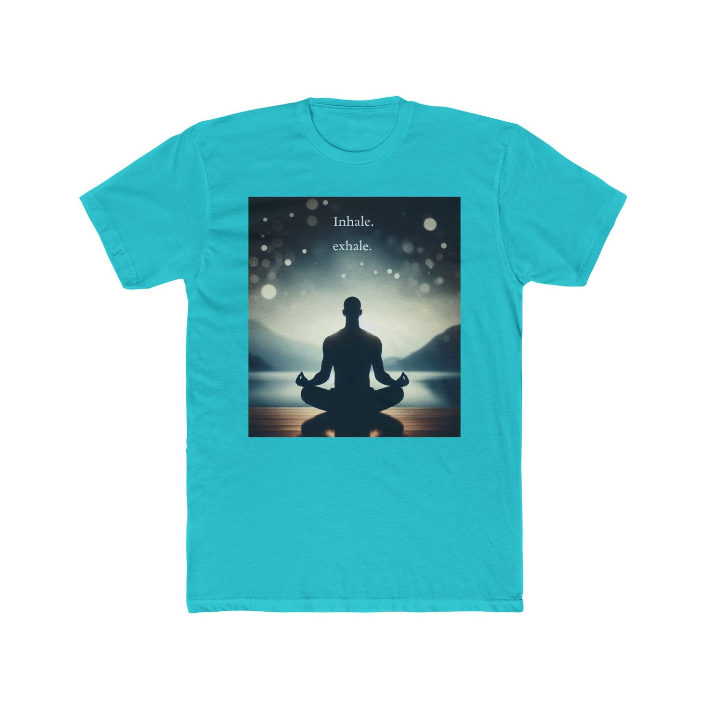 Mindfulness Meditation Tee - "Inhale. Exhale." - Unisex Cotton Crew