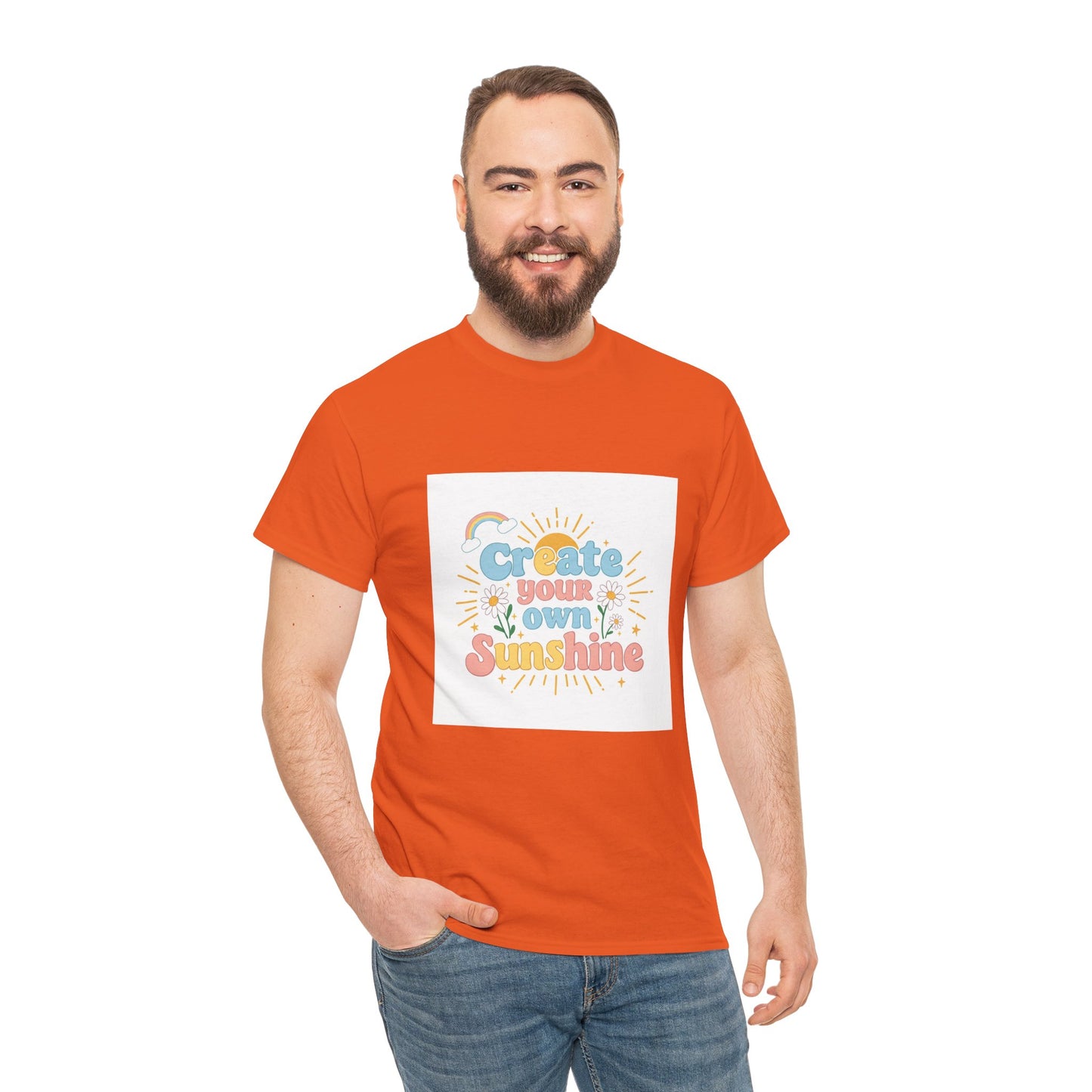 Create Your Own Sunshine Unisex Heavy Cotton Tee - Positive Vibe T-Shirt for Joyful Moments