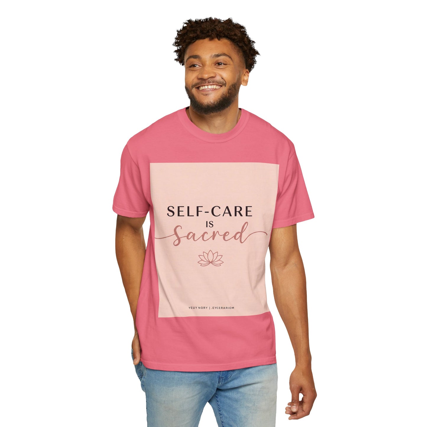 Front Print Design "Self-Care is Sacred" T-Shirt