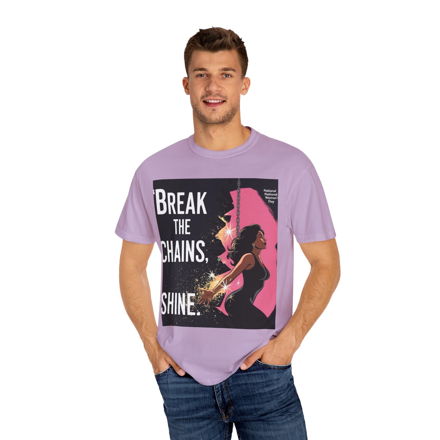 Empowerment T-Shirt: "Break the Chains, Shine" - Unisex Garment-Dyed Tee for National Freedom Day