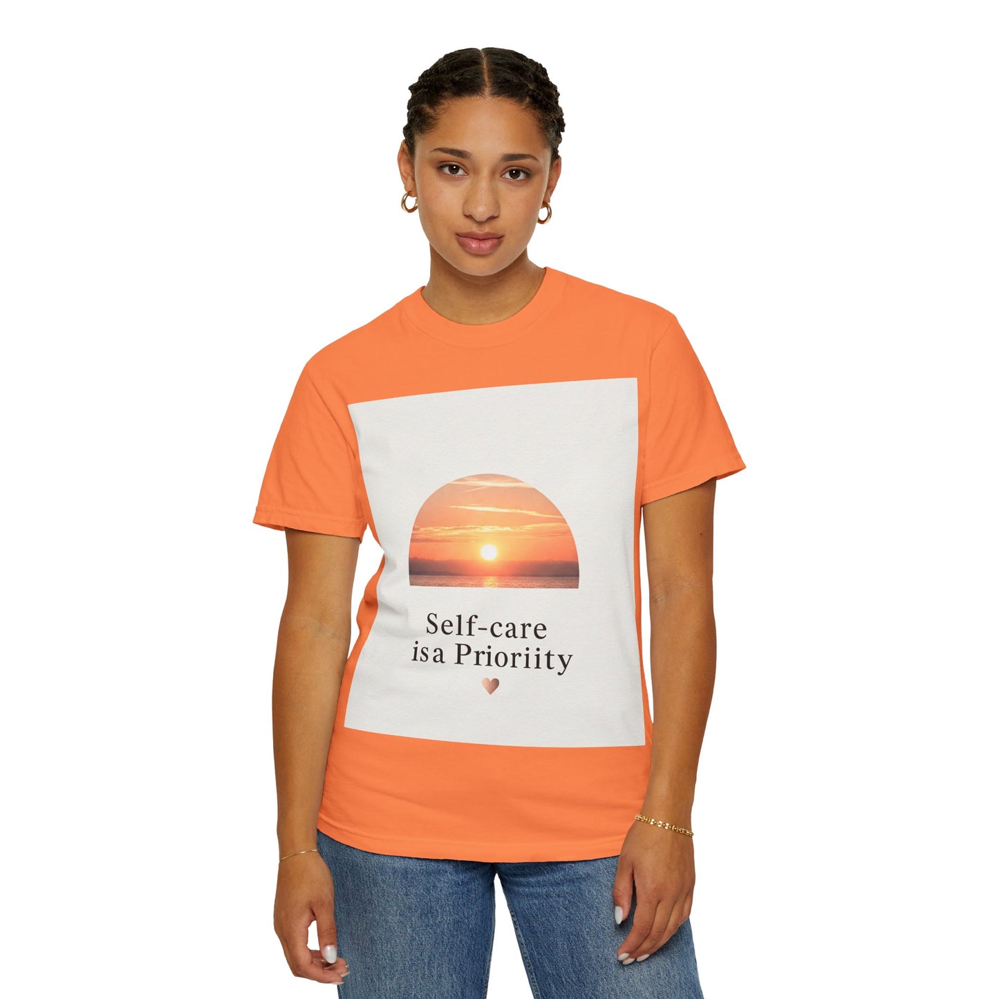 Self-Care ဦးစားပေး Unisex Garment-Dyed T-Shirt