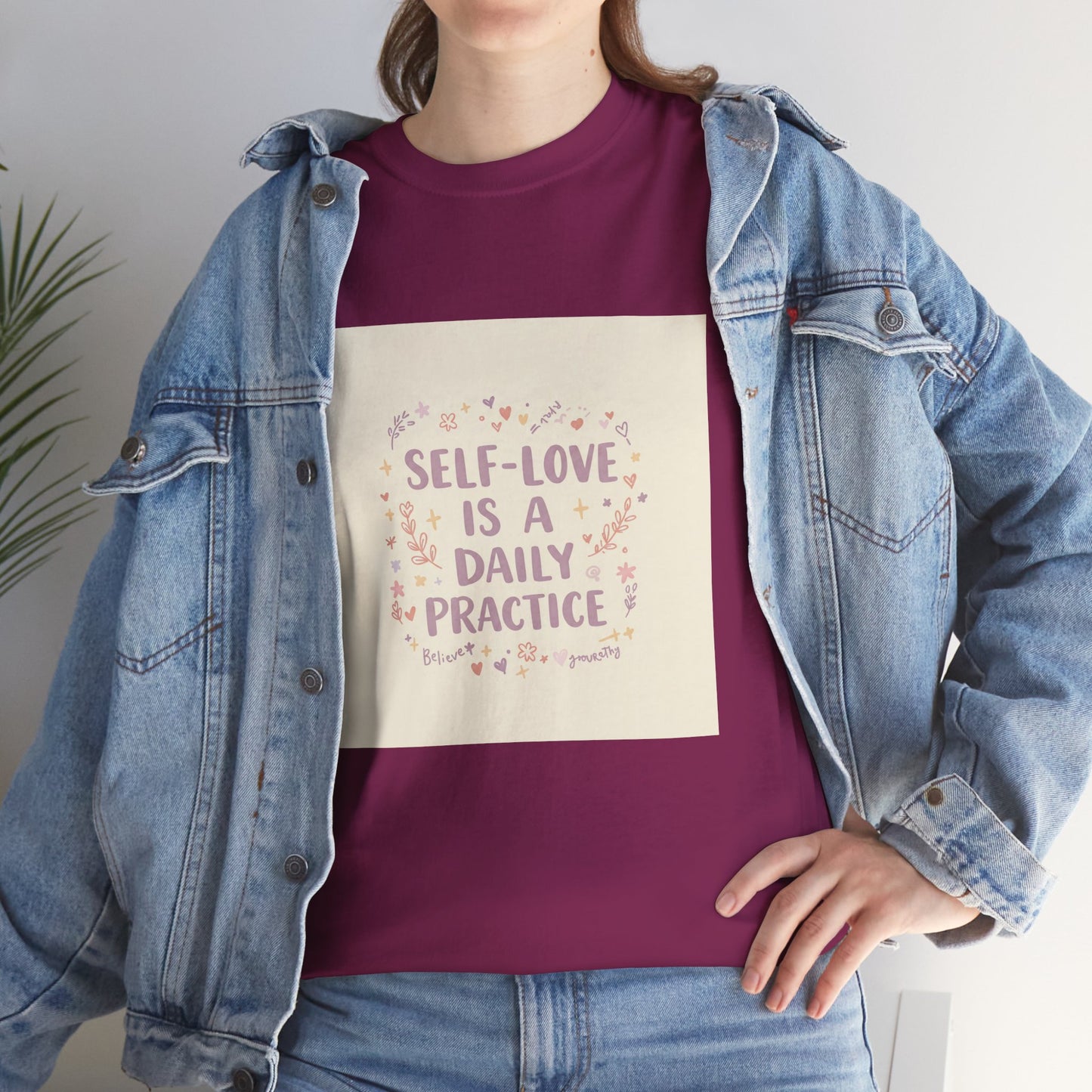 Self-Love is a Daily Practice Unisex Heavy Cotton Tee - Inspirational Graphic Tee