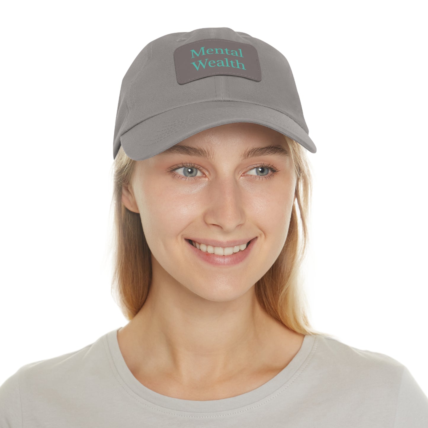 Mental Wealth Dad Hat with Leather Patch - Classic Style Cap for Mindfulness