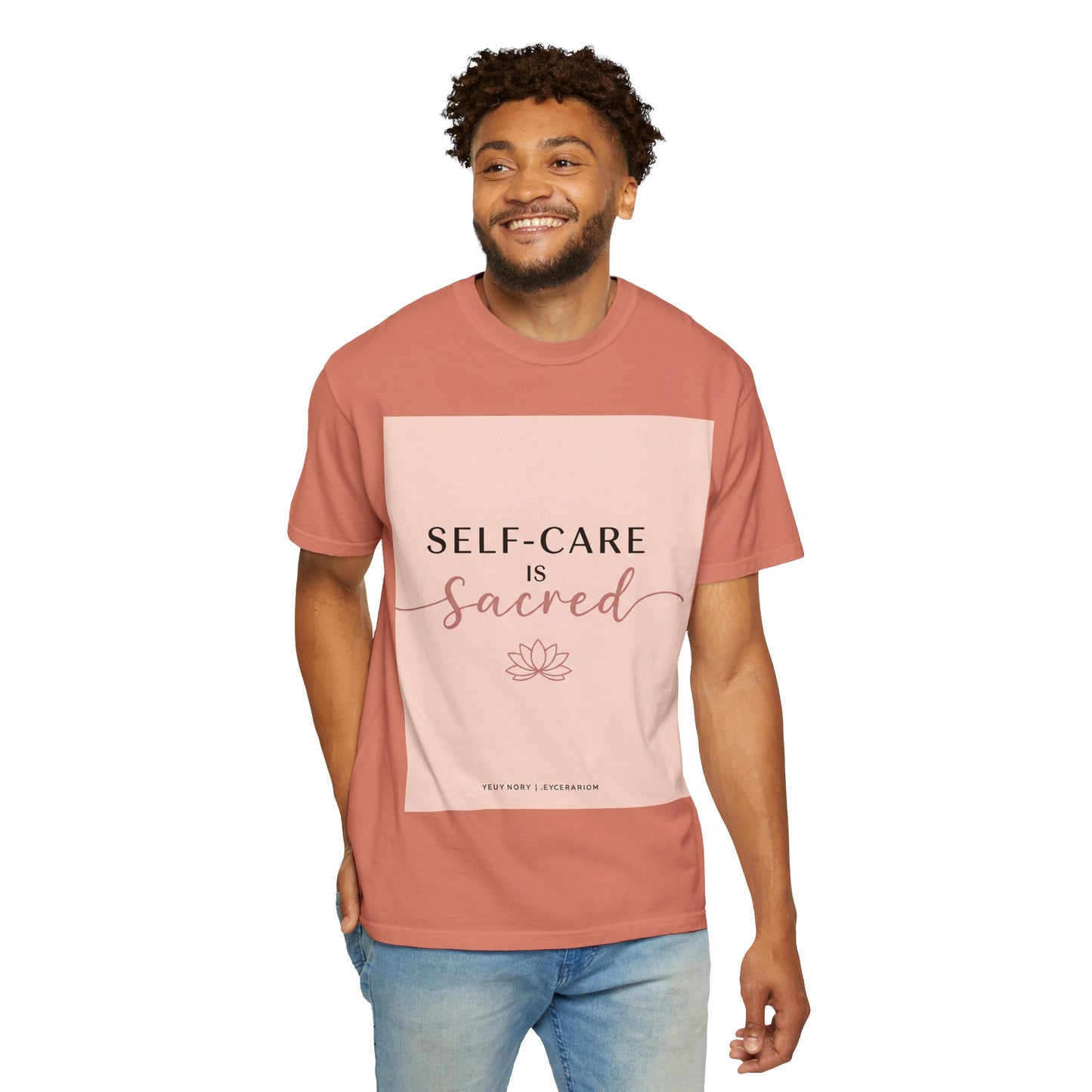 Front Print Design "Self-Care is Sacred" T-Shirt