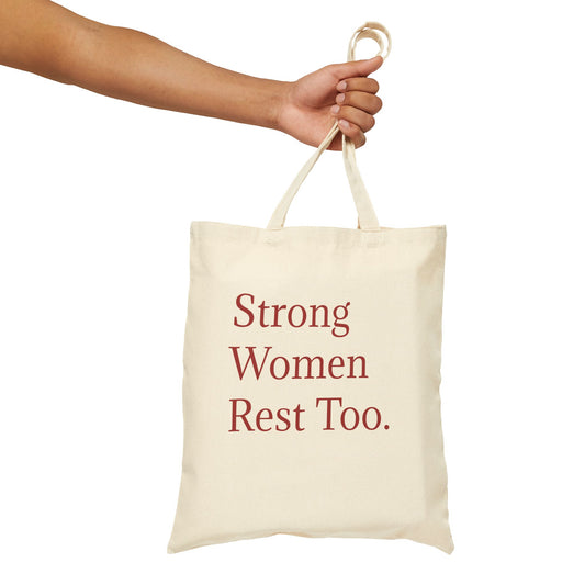 Strong Women Tote Bag - ခွန်အားနှင့်နေ့စဉ်အသုံးပြုမှုအတွက် ကင်းဗတ်စျေးဝယ်အိတ်