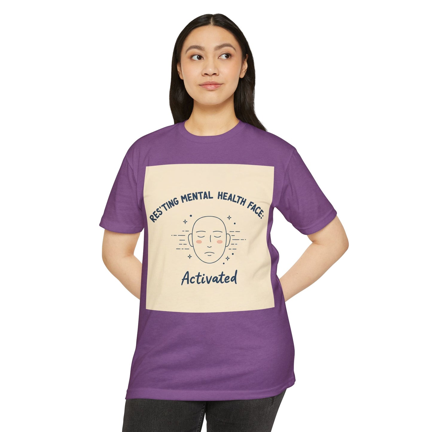 Front Print Design "Resting Mental Health Face" T-Shirt