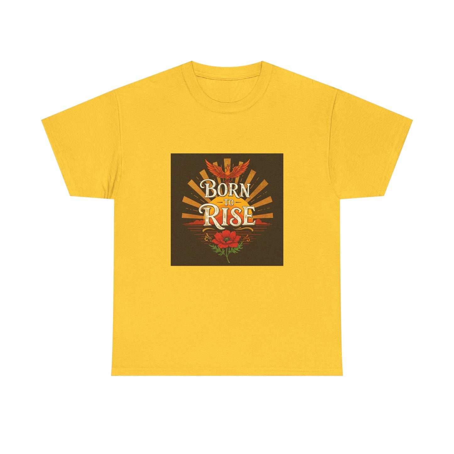 Born to Rise Unisex Heavy Cotton Tee - Inspirational Graphic Shirt